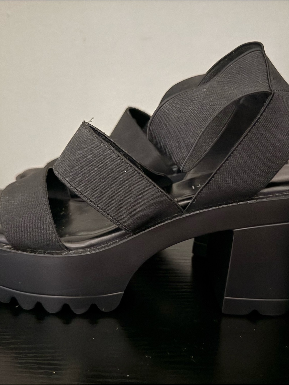 Madden Girl Black Chunky Platform Strappy Sandal